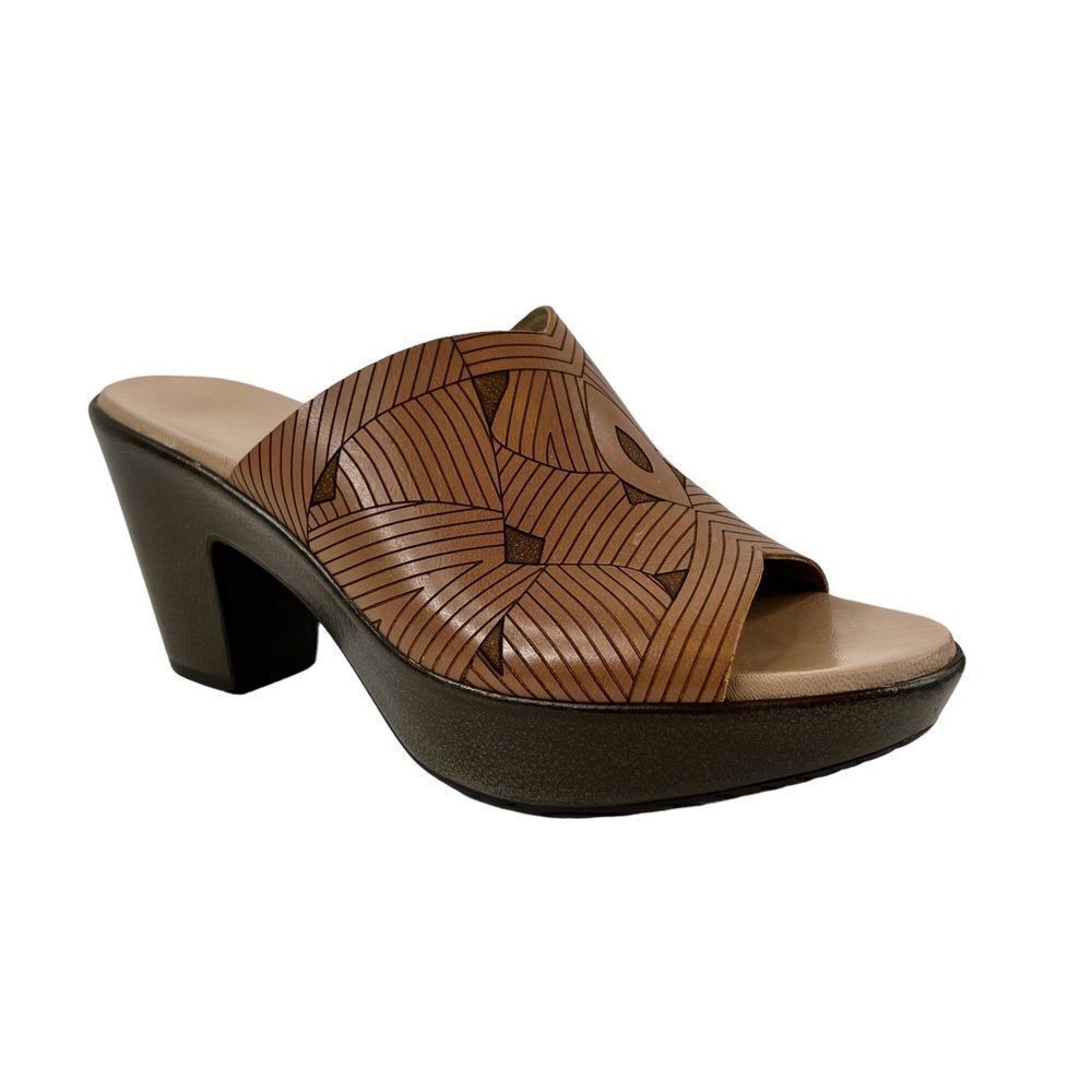MUNRO the Marisa Leather Mules in Tan and Brown Women's Size 7 M